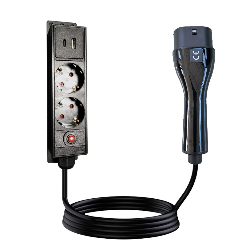 EV V2L & V2V Adapter 16A Black